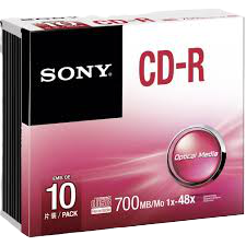 CD-R Sony Slim 700MB 48x (10 cope)