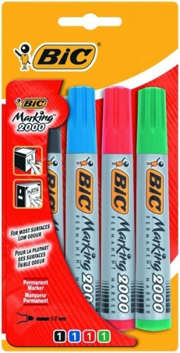 Marker Permanent BIC 2000 me ngjyra ( 4 cope)