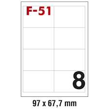 Etiketa adezive A4 permasa 97x67.7 cm Fornax (100 flete)