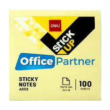 Letra post-it 76x76 Deli te verdha (100 flete)